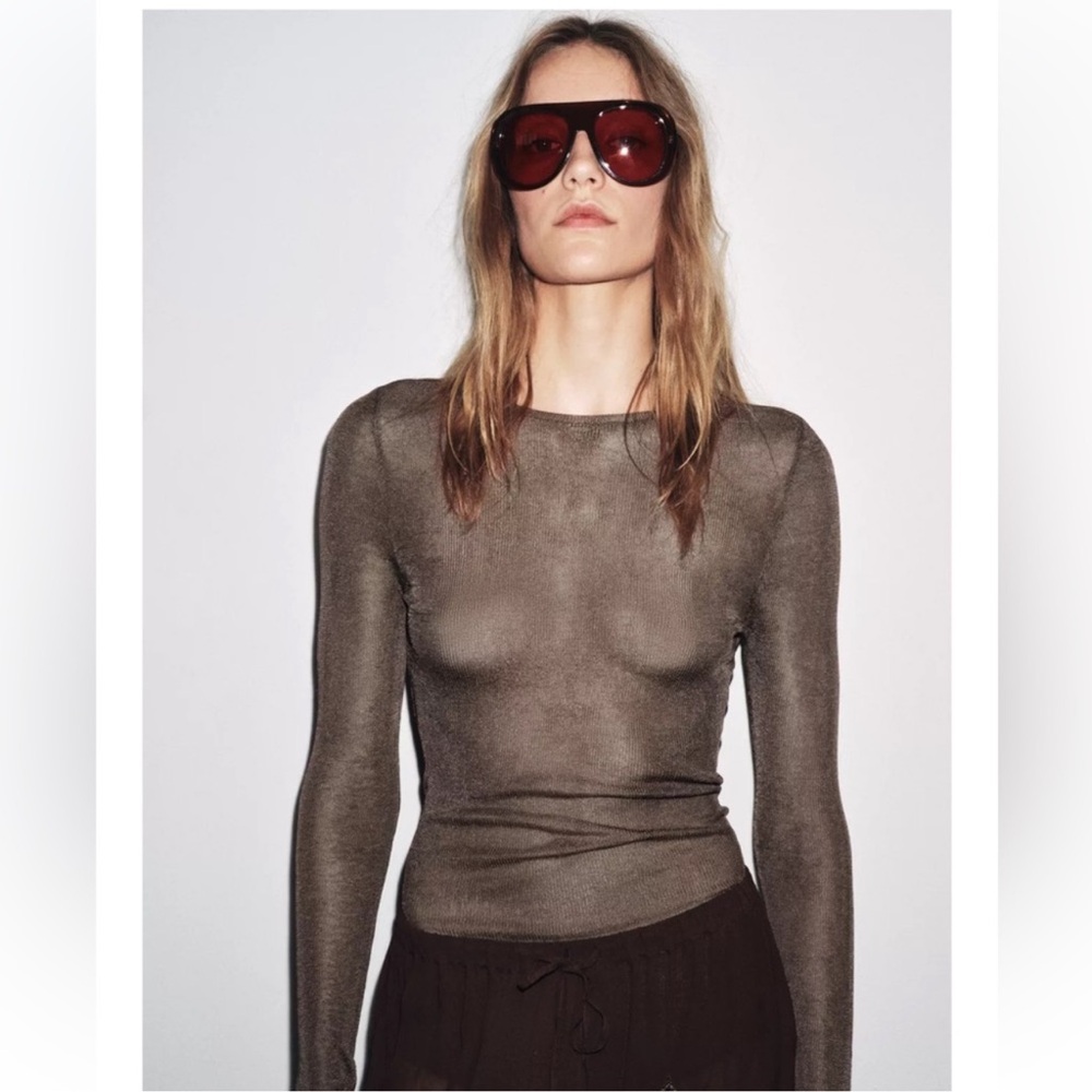 ZARA 100% VISCOSE KNIT BODYSUIT - Picture 5 of 10